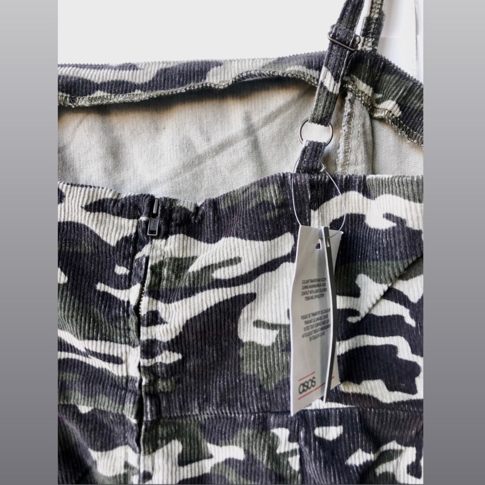 NWT ASOS Camo Print Corduroy Dress Size 6 - Picture 8 of 8